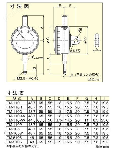 日本得樂(lè)TECLOCK標(biāo)準(zhǔn)型指針式百分表TM-110